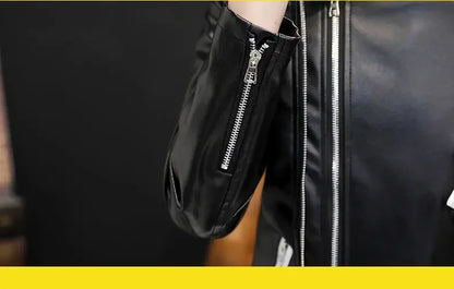 Coats Black Leather Jacket for Men Trendy 2025 Fashion Fashionable Spring Clothes Man Suits and Blazers Menswear Vintage Classic