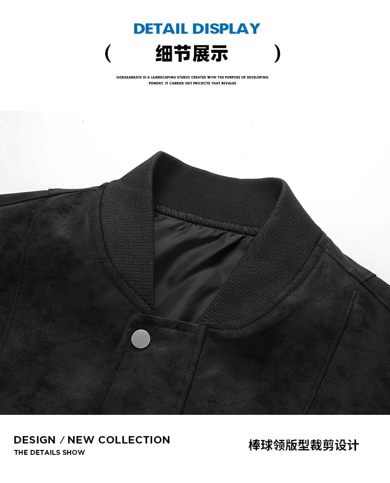 Mens Leather Jacket Suede Coats Waterproof Soft Shell Windbreaker Streetwear Moto Autumn Winter Jacket Men Clothing Mens Jacket