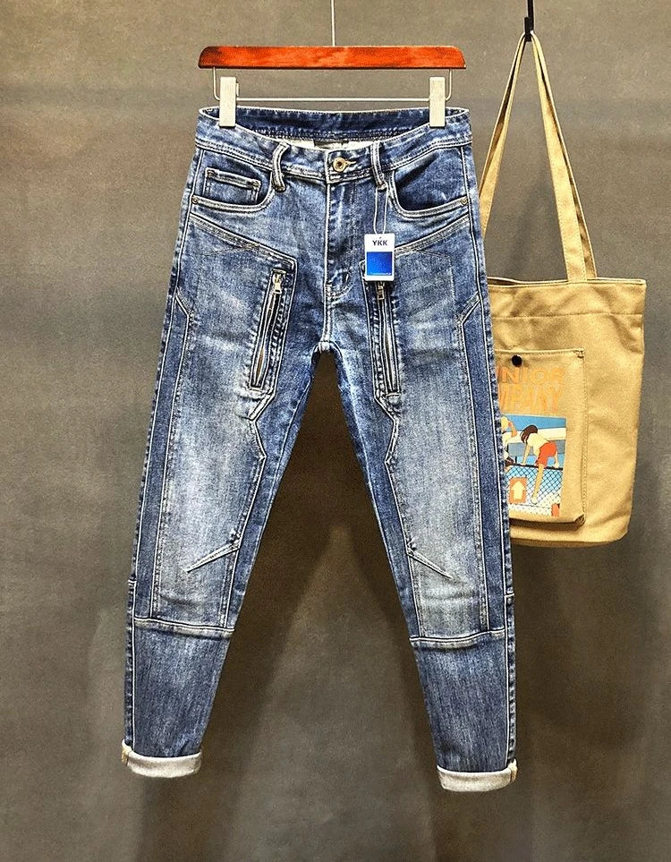 Jeans for Men Harem Torn High Quality Loose Mens Cowboy Pants Buggy Stylish Punk Boot Cut Vintage Ripped Washed Retro Trousers L