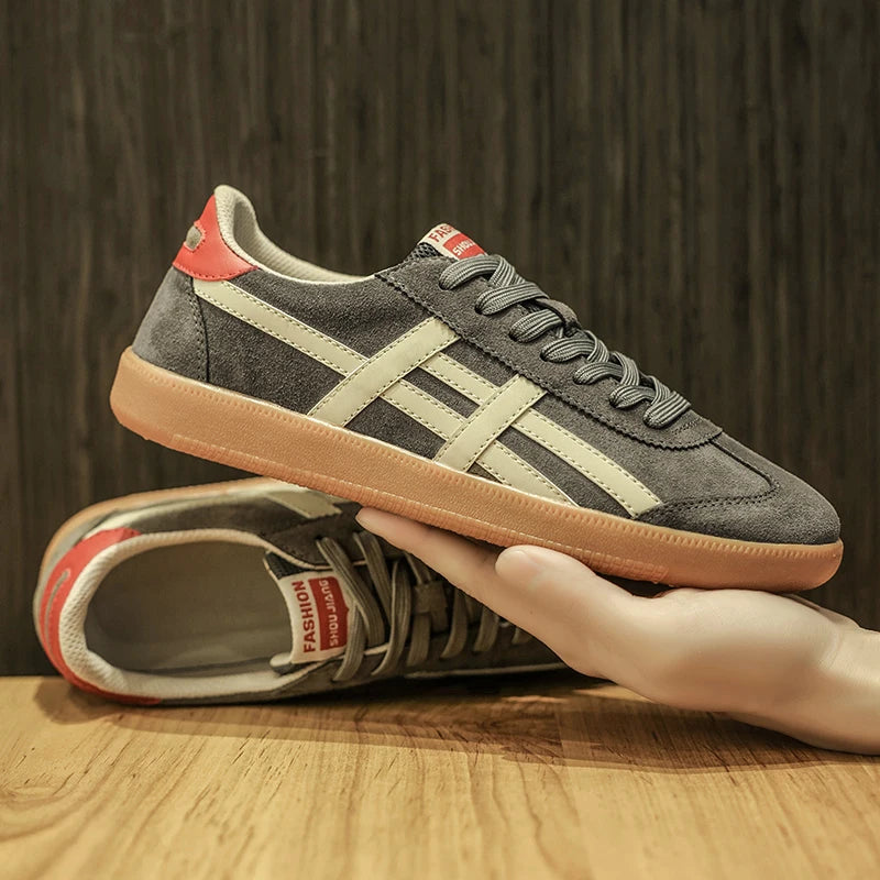 Genuine Leather Men Shoes Flat Casual Fashion Retro Training Shoes Outdoor Comfortable Athletics Sport Shoes Male Sneakers