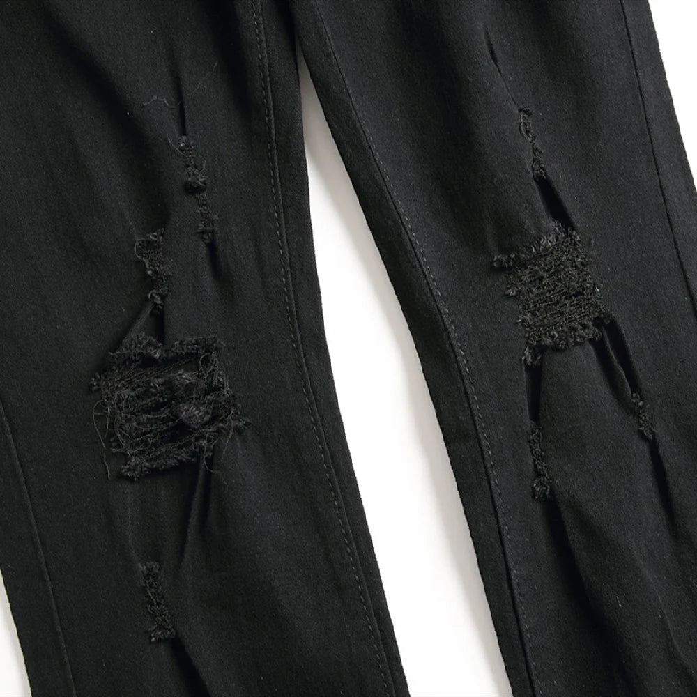 Jeans For Men Fashion Ripped Biker Skinny Jeans Men's clothing Denim Trousers High Street Slim Jogging jean Pants homme