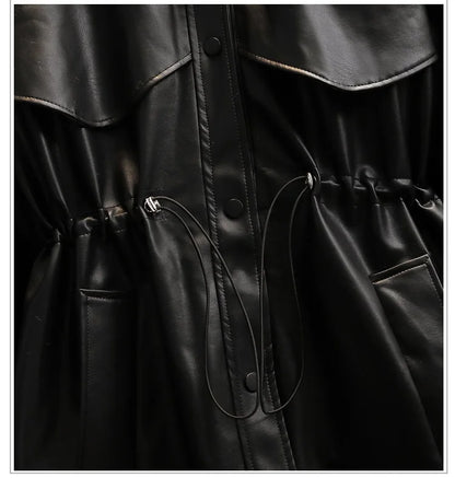 Leather Jacket Women 2022 New Autumn Winter Leather Jackets Female Overcoat Fashion Slim Thicken Warm Parka Outerwear