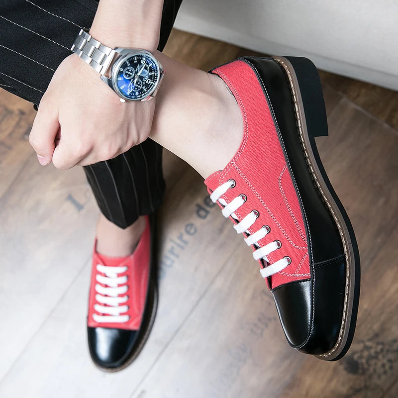 Leather Shoes Men Casual Lace Up Loafers High Quality Low Heel Platform Shoes Leather Premium Casual Luxury Brand Oxford Shoes