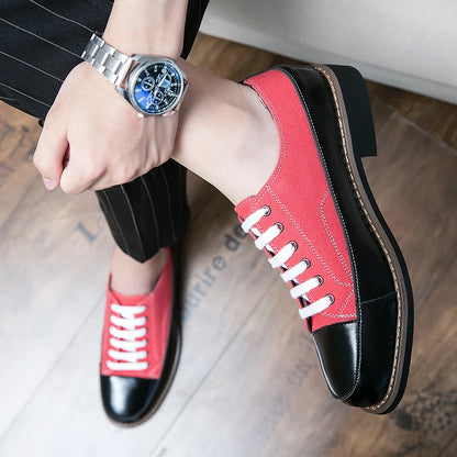 Leather Shoes Men Casual Lace Up Loafers High Quality Low Heel Platform Shoes Leather Premium Casual Luxury Brand Oxford Shoes