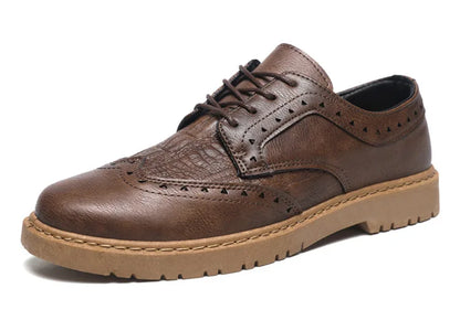 Leather Shoes for Men Luxury High Quality Brogue Shoes comfortable Soft Sole Men's Casual Shoes Lace Up Men Business Dress Shoe