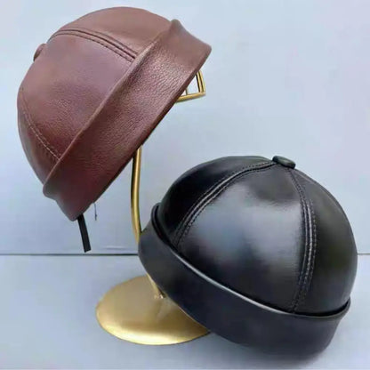 Men Women PU Leather Landlord Caps Retro Autumn Winter Adjustable Melon Skin Hats Hip Hop Hat Painter Cap Fashion Men Street Hat