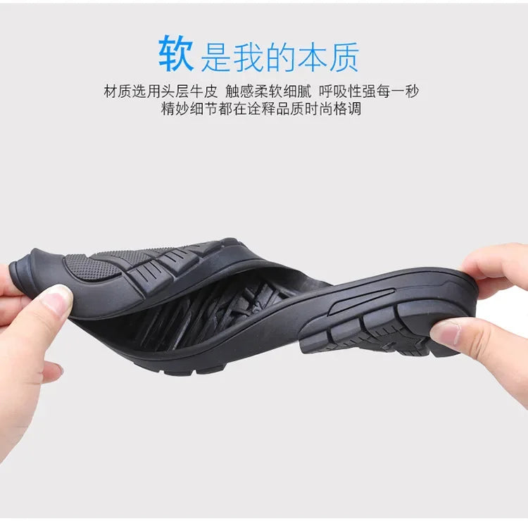 Genuine Leather Men Casual Shoes Luxury British Business Men Shoes Fashion Round Toe Lace Up Autumn Winter Old Man's Footwear