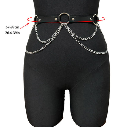  Women Fashion Waistband Accessory Leisure Punk Gothic Clothing Jewelry Belt Sexy Leather Harness Belt Waist Chain Harness