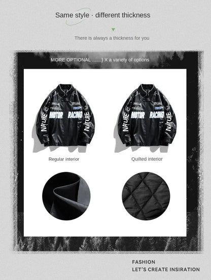 American Leather Jacket Coats Male Autumn Winter Street Pilot Motorcycle Clothing Hiphop Trend Loose Luffian Handsome Top Coats