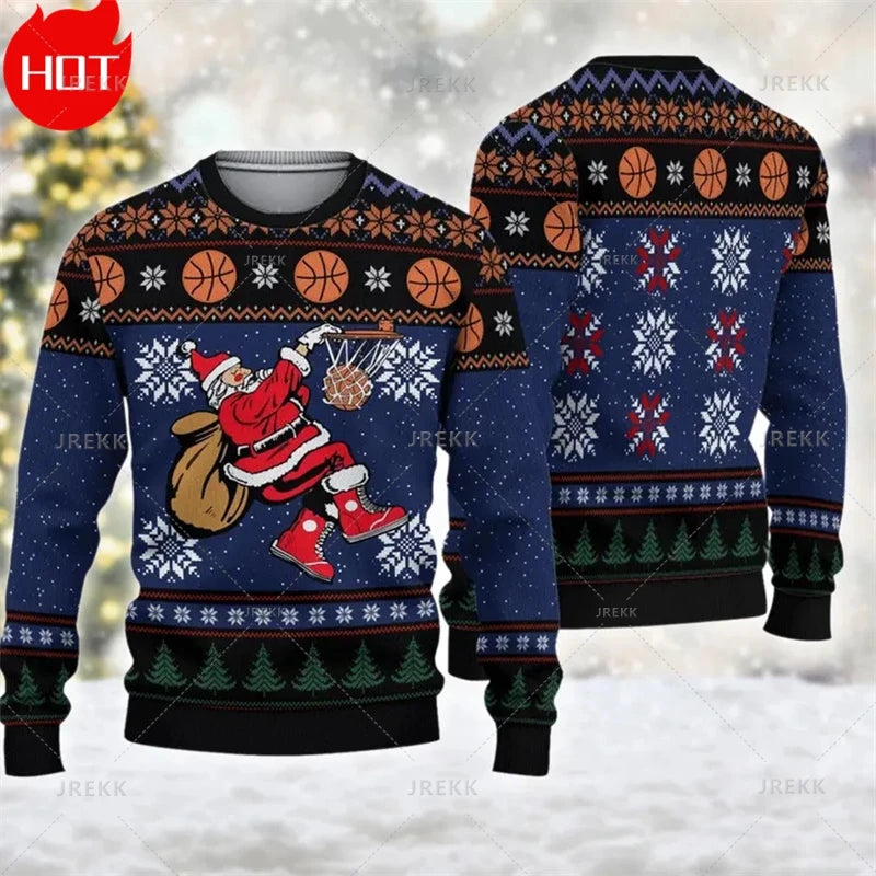 Merry Christmas 3D Printed Sweatshirts Santa Claus Graphic Christmas Sweater Men Fashion Ugly Christmas Sweater New In Sweaters