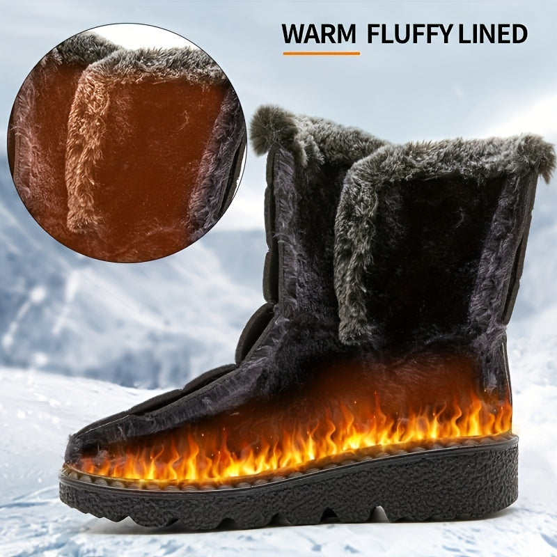 Cozy Mid Calf Snow Boots for Women - Soft Plush Lined, Comfortable, Warm, and Water-Resistant Winter Boots with Anti-Slip Sole and Easy Pull-On Design - Perfect for Casual Outdoor Activities