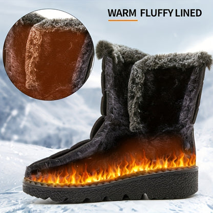 Cozy Mid Calf Snow Boots for Women - Soft Plush Lined, Comfortable, Warm, and Water-Resistant Winter Boots with Anti-Slip Sole and Easy Pull-On Design - Perfect for Casual Outdoor Activities