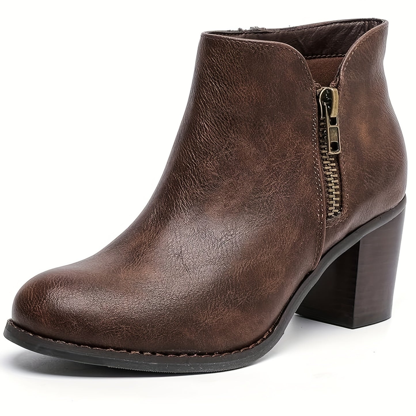 Stylish Wide Calf Ankle Boots for Women - Mid Heel, Extra Wide Fit, Comfortable Winter Boots with Soft Insoles and Durable Outsoles