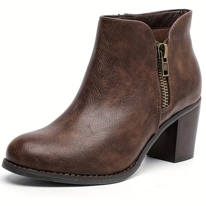 Stylish Wide Calf Ankle Boots for Women - Mid Heel, Extra Wide Fit, Comfortable Winter Boots with Soft Insoles and Durable Outsoles