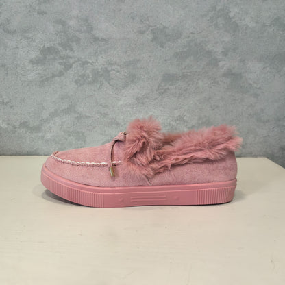 1PC Fleece Lined Snow Boots for Women, Short Flat and Warm Winter Boots with Smooth Color Laces