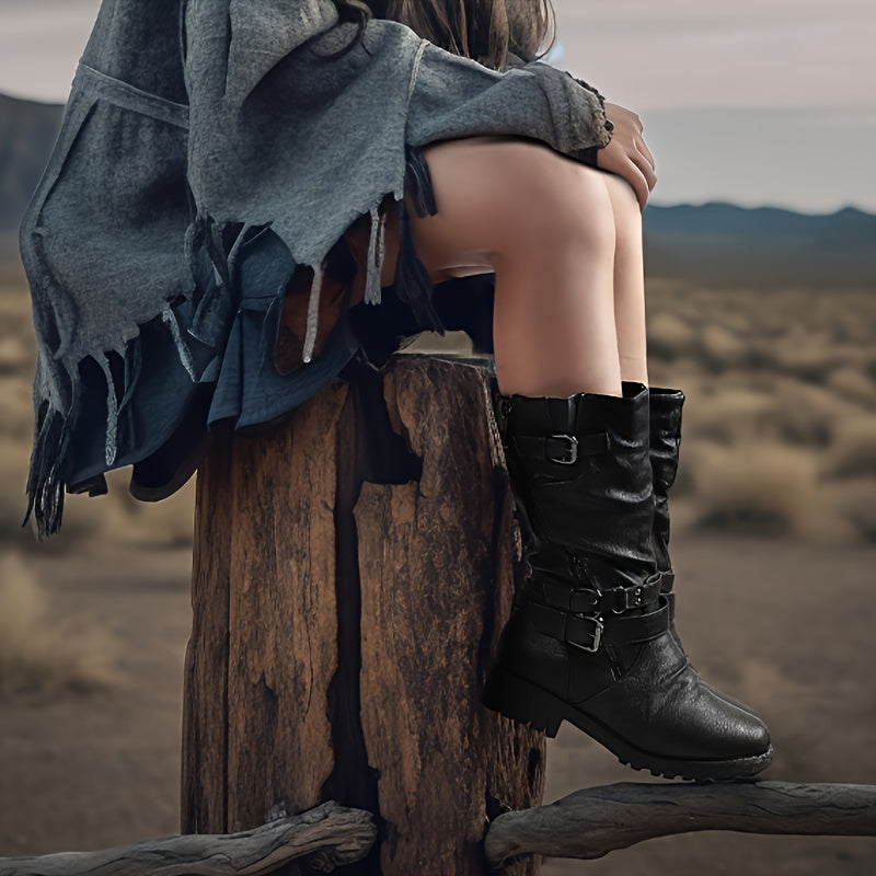 DREAM PAIRS KIDS Girls Fashion Comfortable Buckle Zipper Knee High Winter Boots