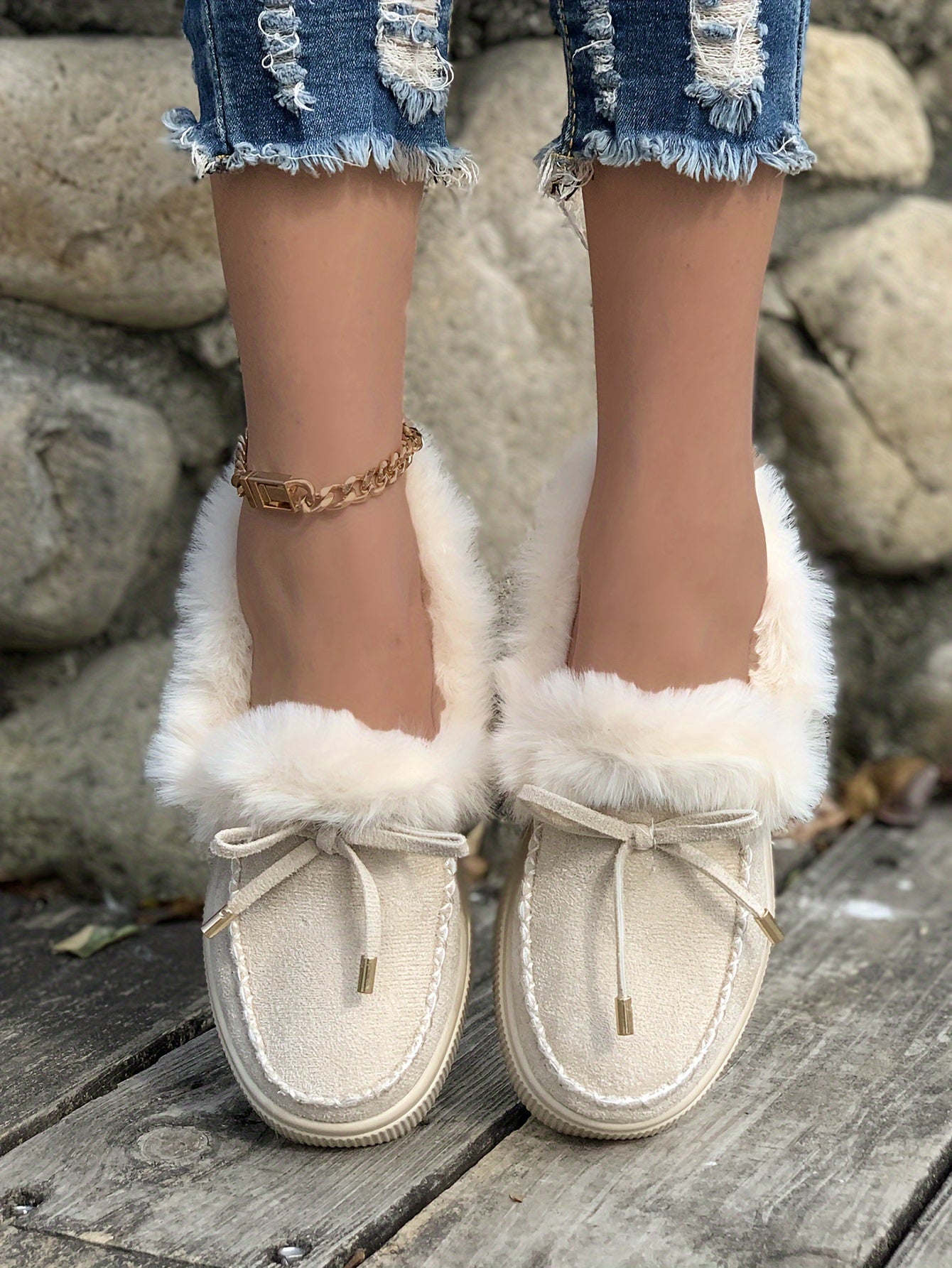 Cozy Fluffy Boots for Women - Soft Platform, Thermal Lining, Round Toe, Non-slip Sole, Warm and Comfortable Winter Boots with Soft Sole for Snowy Days - Perfect for Cold Weather