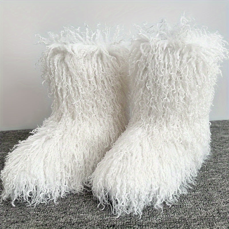 Women's Solid Color Snow Boots, Fashion Slip On Winter Boots, Women's Comfortable Boots