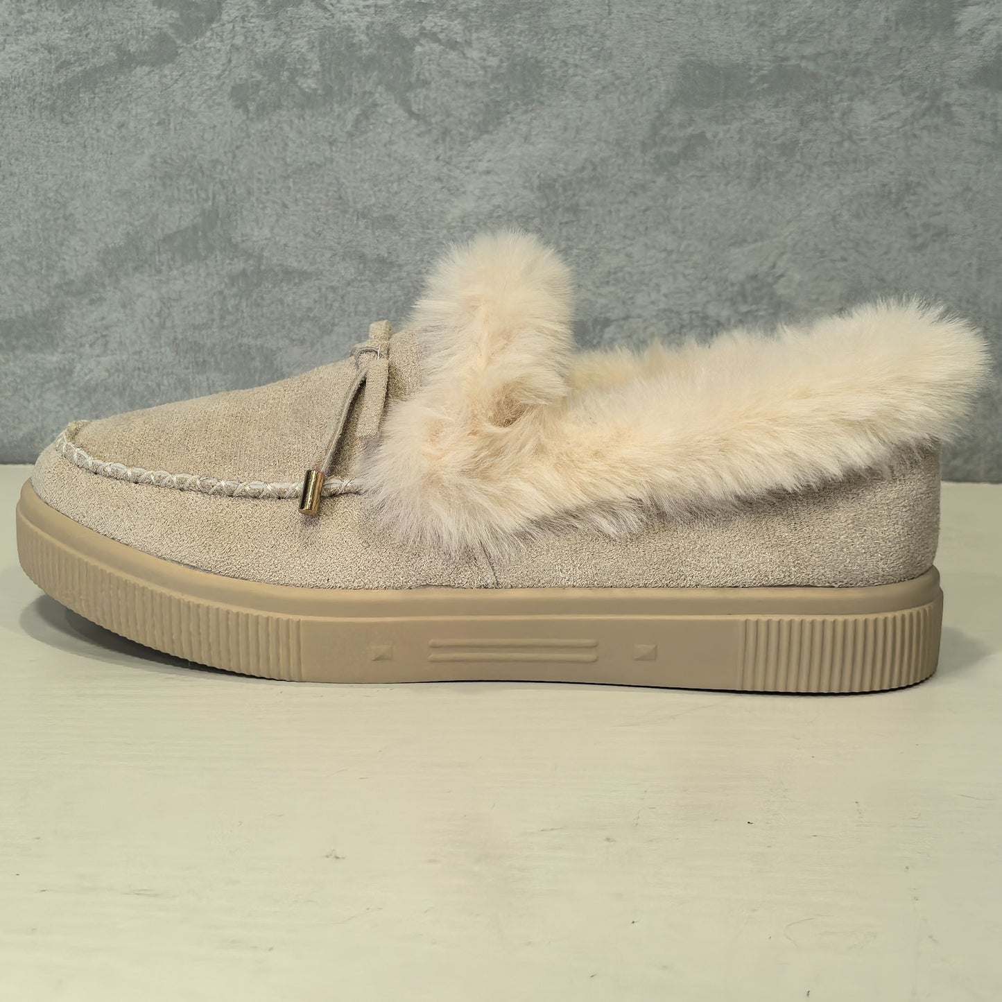 1PC Fleece Lined Snow Boots for Women, Short Flat and Warm Winter Boots with Smooth Color Laces