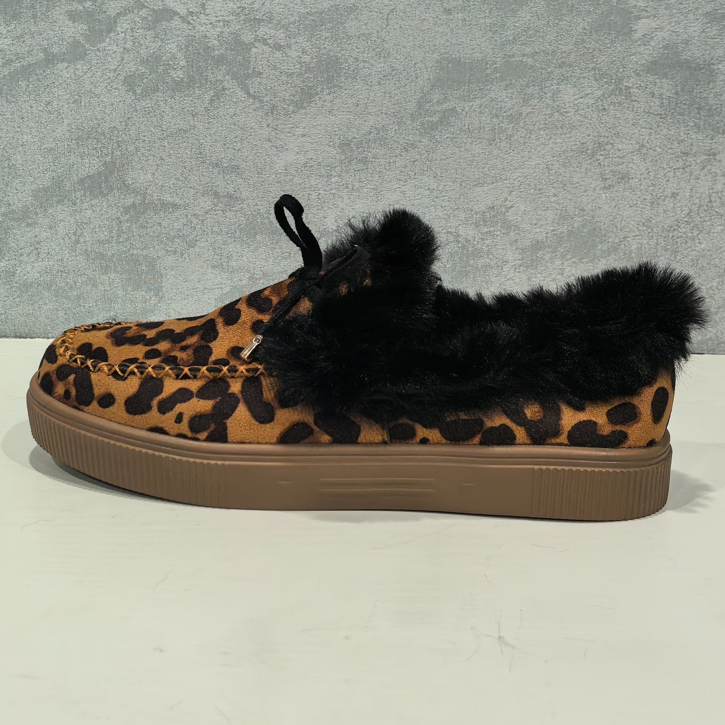 1PC Fleece Lined Snow Boots for Women, Short Flat and Warm Winter Boots with Smooth Color Laces