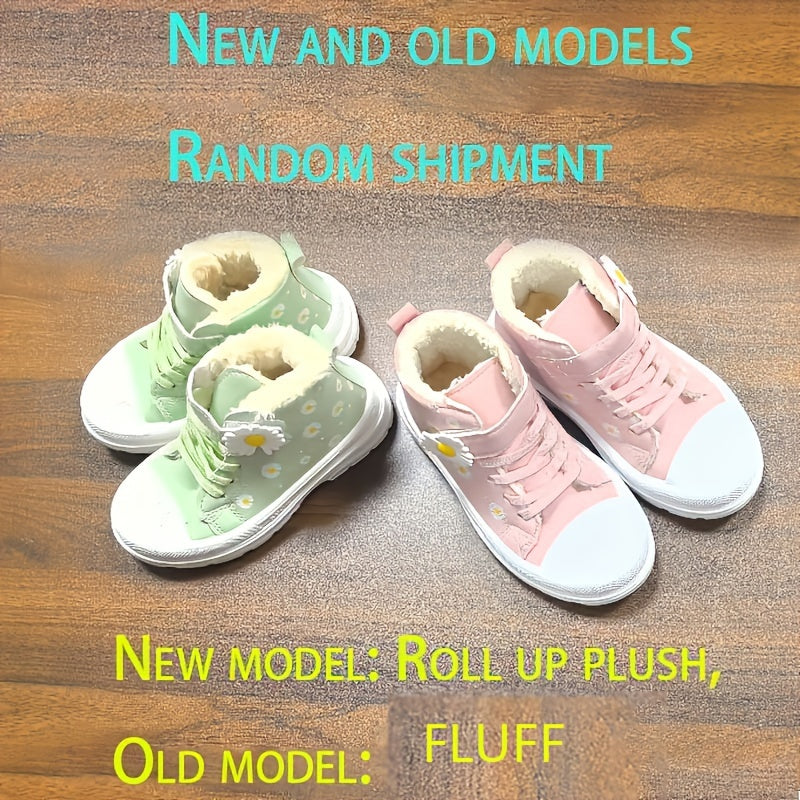 Cozy & Cute Girls' Winter Boots - Waterproof, Non-Slip, Warm Fleece Lining with Hook-and-loop Fastener Closure for Youngsters & Youngsters