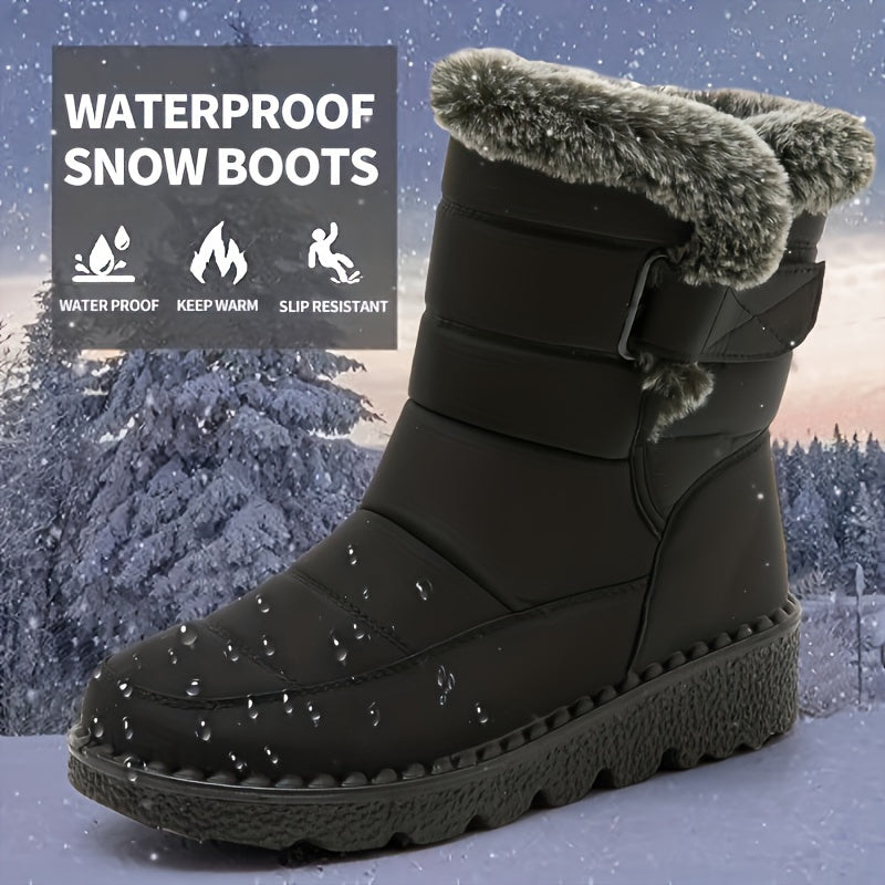 Cozy Mid Calf Snow Boots for Women - Soft Plush Lined, Comfortable, Warm, and Water-Resistant Winter Boots with Anti-Slip Sole and Easy Pull-On Design - Perfect for Casual Outdoor Activities