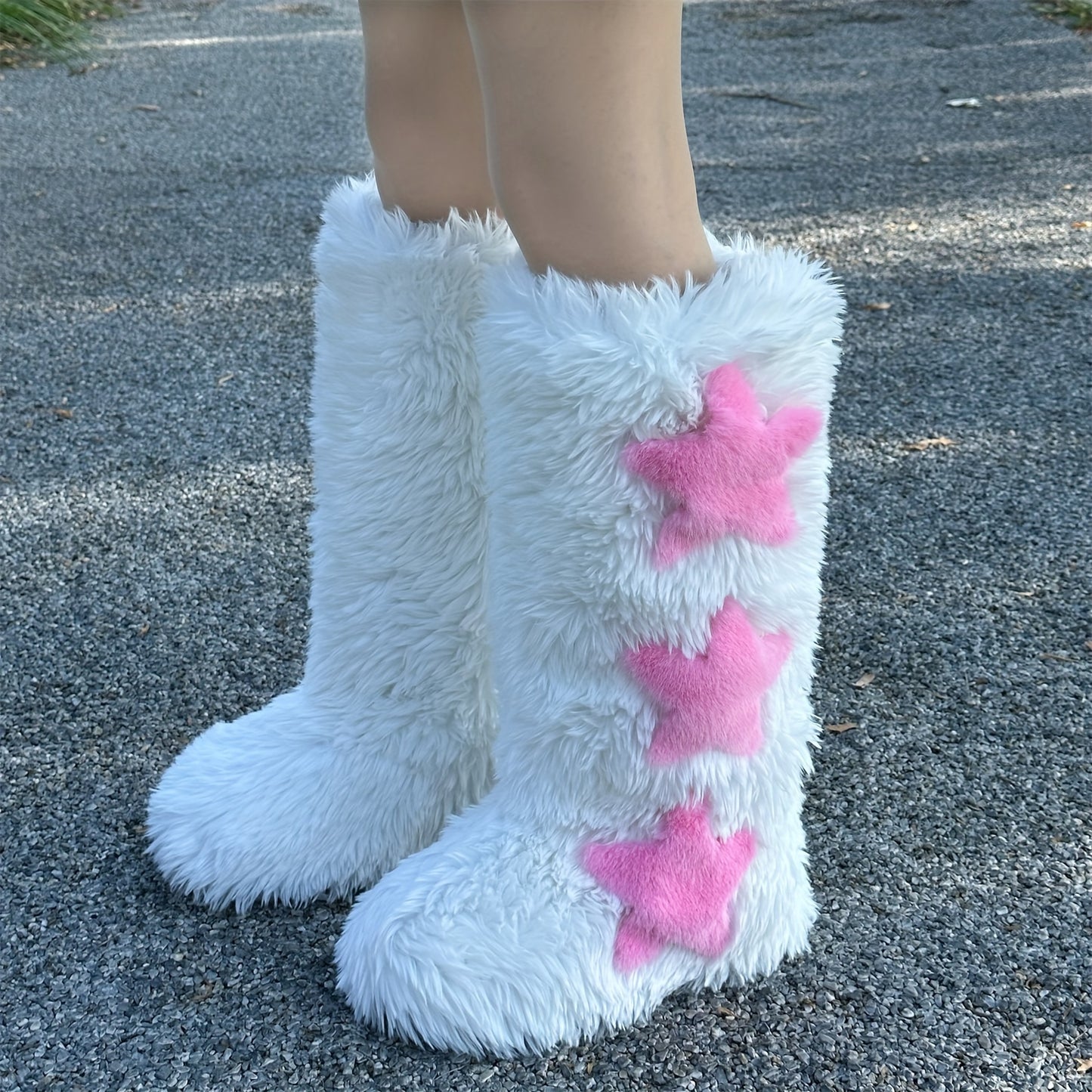 2024 Stylish Plush Women's Snow Boots - Fashion High Heel Winter Boots with Soft Faux Fur Lining and Anti-Slip Sole - Perfect for Cold Weather and Outdoor Activities