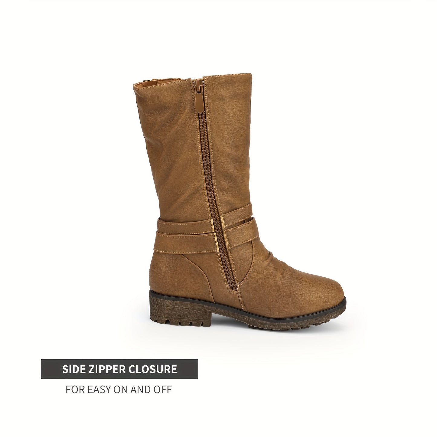 DREAM PAIRS KIDS Girls Fashion Comfortable Buckle Zipper Knee High Winter Boots