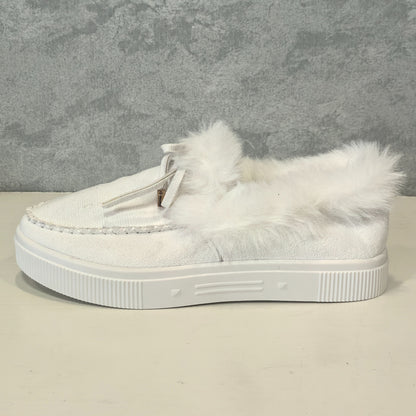 1PC Fleece Lined Snow Boots for Women, Short Flat and Warm Winter Boots with Smooth Color Laces