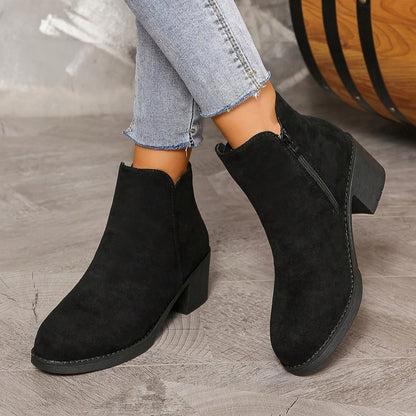 Women's Fashion Platform Ankle Boots with Zipper Closure, Comfortable And Warm Winter Boots for Women