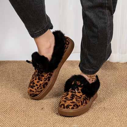 1PC Fleece Lined Snow Boots for Women, Short Flat and Warm Winter Boots with Smooth Color Laces